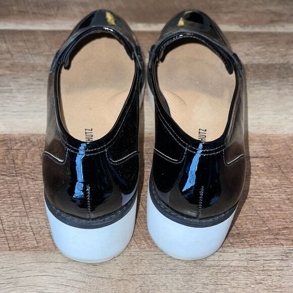 Schutz Womens‎ Bevida Black Box Leather Platform Penny Loafer Oxford Size 7.5 - Picture 4 of 9